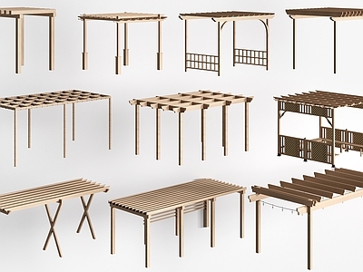 原木风雨棚 廊架 爬架 葡萄架 绿植架