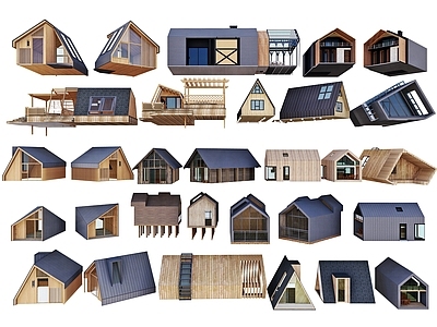 木屋 小木屋 木建筑民宿建筑 网红树屋 露营生态别墅 木屋驿站