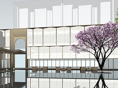 新中式售楼处建筑 现代风格售楼部 示范区