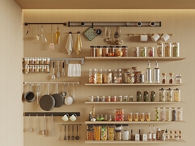 奶油风厨房用品 厨房用品 厨具 调料瓶 锅铲 调料架