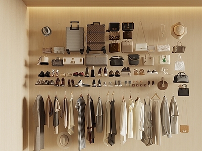 奶油风衣服 衣服 包包 鞋子 行李箱 高跟鞋