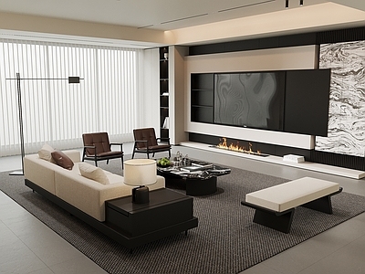 现代极简家居客厅