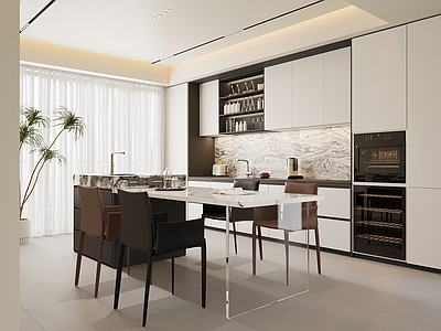 现代极简家居餐厅