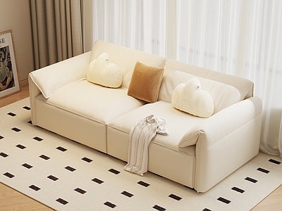 奶油风双人沙发