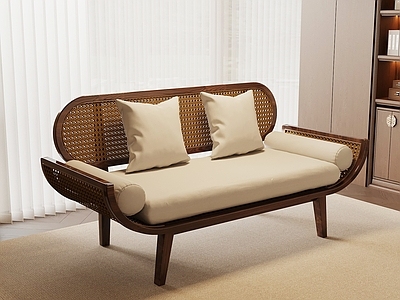 新中式双人沙发