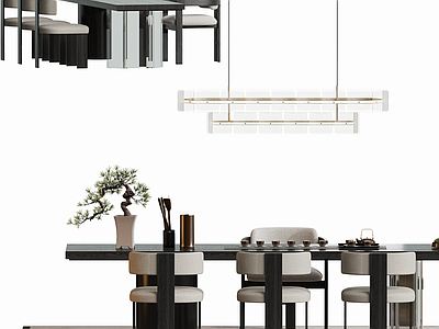 现代简约茶桌椅 现代中式茶台桌椅