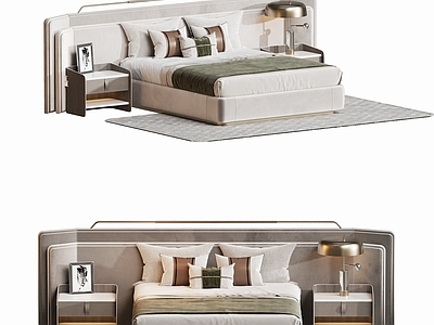 现代轻奢双人床 卧室轻奢双人床