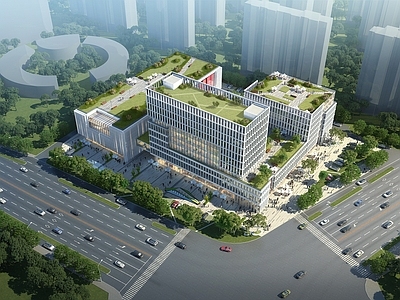 现代主义产业园办公楼 现代办公楼