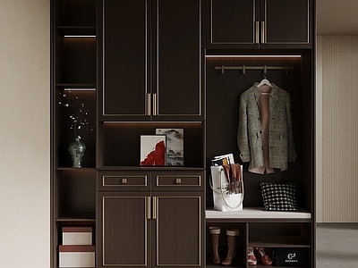 新中式玄关 鞋柜 玄关柜