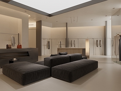 极简服装店 服装店 现代奶油风