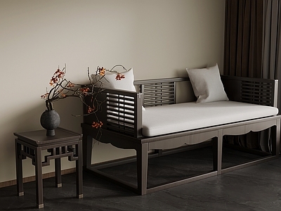 新中式双人沙发