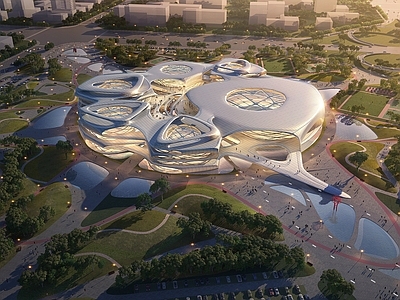 参数化设计会展中心 现代异形文体公园 异形建筑
