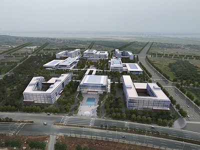 现代主义学校外观 现代学校 vr学校