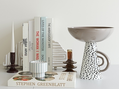 现代简约摆件组合 现代中古摆件 书籍摆件 桌面饰品 复古摆件