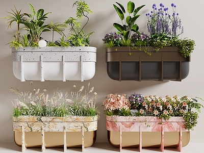 现代轻奢花箱 花箱 花池 植物造景 植物堆 绿植