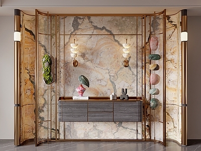 新中式玄关 玄关过道 入户门厅 端景 玄关背景墙 端景台