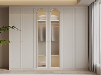 奶油风衣帽间 衣柜