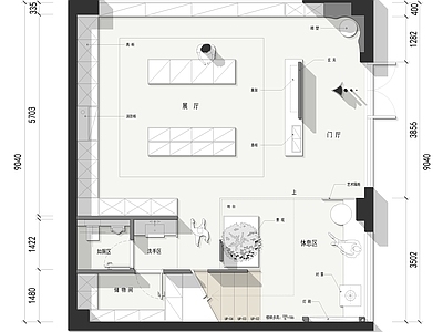 侘寂中古其他商业空间 2层180平 奢侈品专卖店 平布方案 彩平PSD源文件 施工图