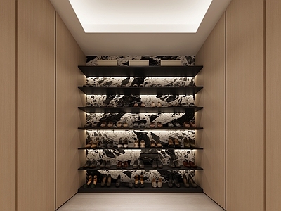 现代简约衣帽间 现代鞋帽间