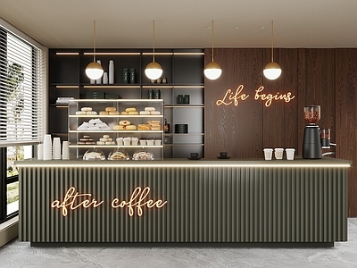 现代简约咖啡厅 现代咖啡厅 咖啡厅吧台 咖啡摆件 甜品店摆件 咖啡店