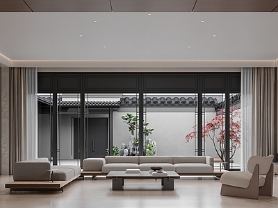 新中式别墅客厅