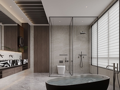 现代极简卫生间