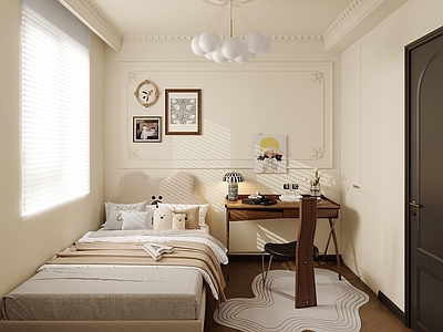 奶油风通用儿童房 法式奶油 女孩房 男孩房 奶油简约 中古法式