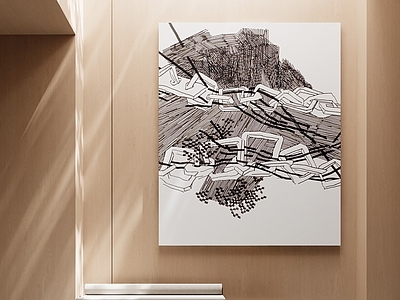 极简挂画 现代黑白挂画 极简挂画 抽象挂画 展厅挂画 意式极简挂画
