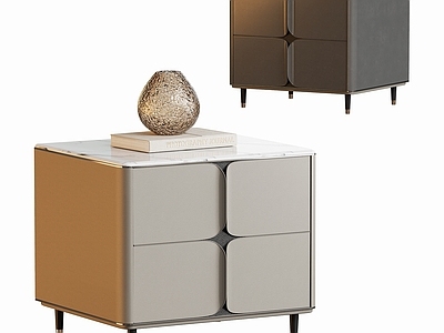 意式轻奢沙发凳 现代床头柜边几