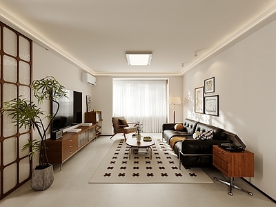 中古风客餐厅 中古奶油 现代简约 北欧原木 客餐厅 家居