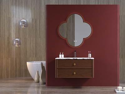 新中式卫生间 浴室柜