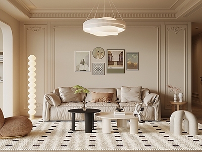 奶油风横厅