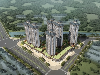 新中式小高层住宅楼