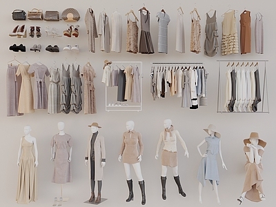 服饰衣帽 鞋子 模特 衣架 女装