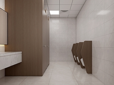 现代简约公共卫生间 卫生间 洗手台 拖把池