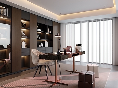 现代简约书房