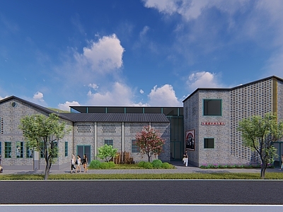 新中式展览馆建筑 复古怀旧展示园 共青精神体验园 新中式复古展馆 中式青砖展馆
