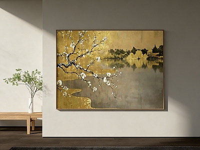 新中式挂画 新中式艺术挂画 梅花金箔艺术挂画