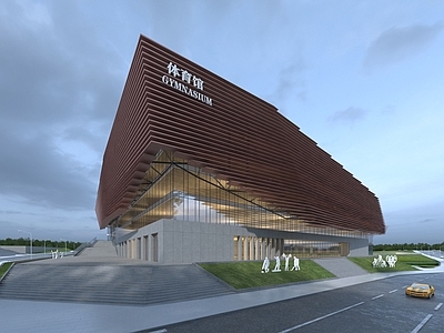 现代主义体育馆外观 学校体育馆