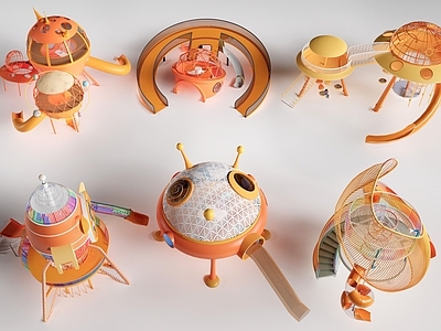 未来主义童趣风健身器材 儿童游乐设施 游乐器材 儿童滑梯