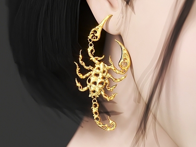 暗黑奢华女人 金耳环  创意珠宝  珠宝  首饰  女人