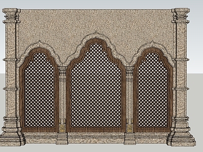 伊斯兰风格风格建筑 隔断墙