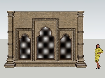 新古典主义风格建筑 伊斯兰隔断窗