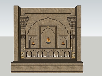 印度传统风格寺庙建筑 壁龛 印度