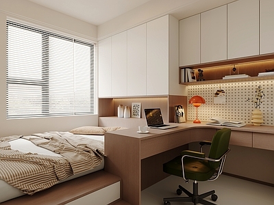 奶油风榻榻米卧室 榻榻米卧室 榻榻米 榻榻米书房 原木榻榻米卧室