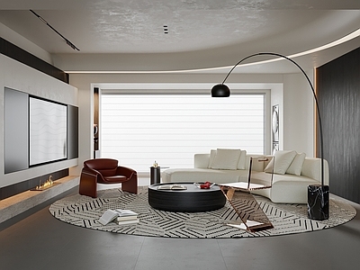 现代极简家居客厅