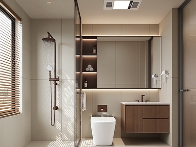 现代简约卫生间 现代卫生间 主卫 次卫