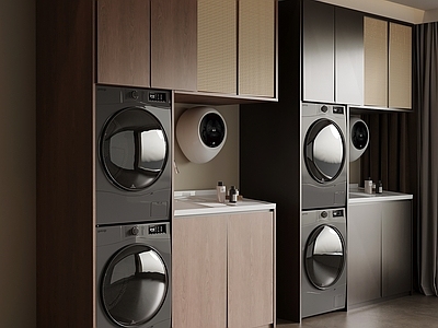 现代简约洗衣机柜