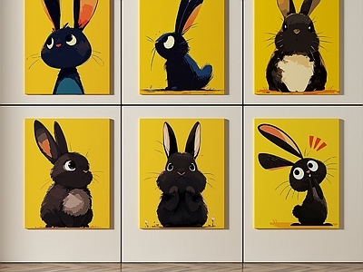 现代简约儿童挂画 简约儿童组合画