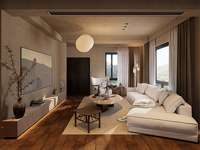 侘寂客餐厅 侘寂风客餐厅设计 侘寂 别墅